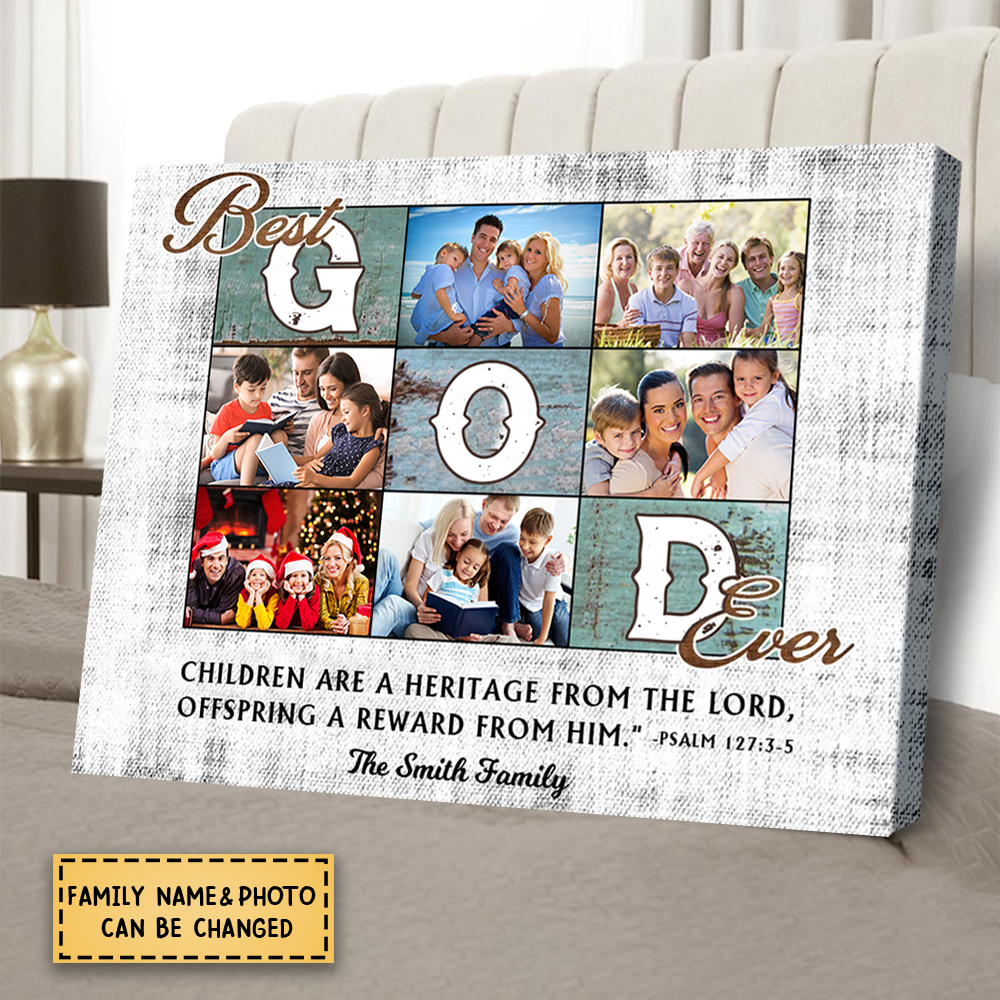 Personalized Best God Ever  Family Bible Verses Canvas