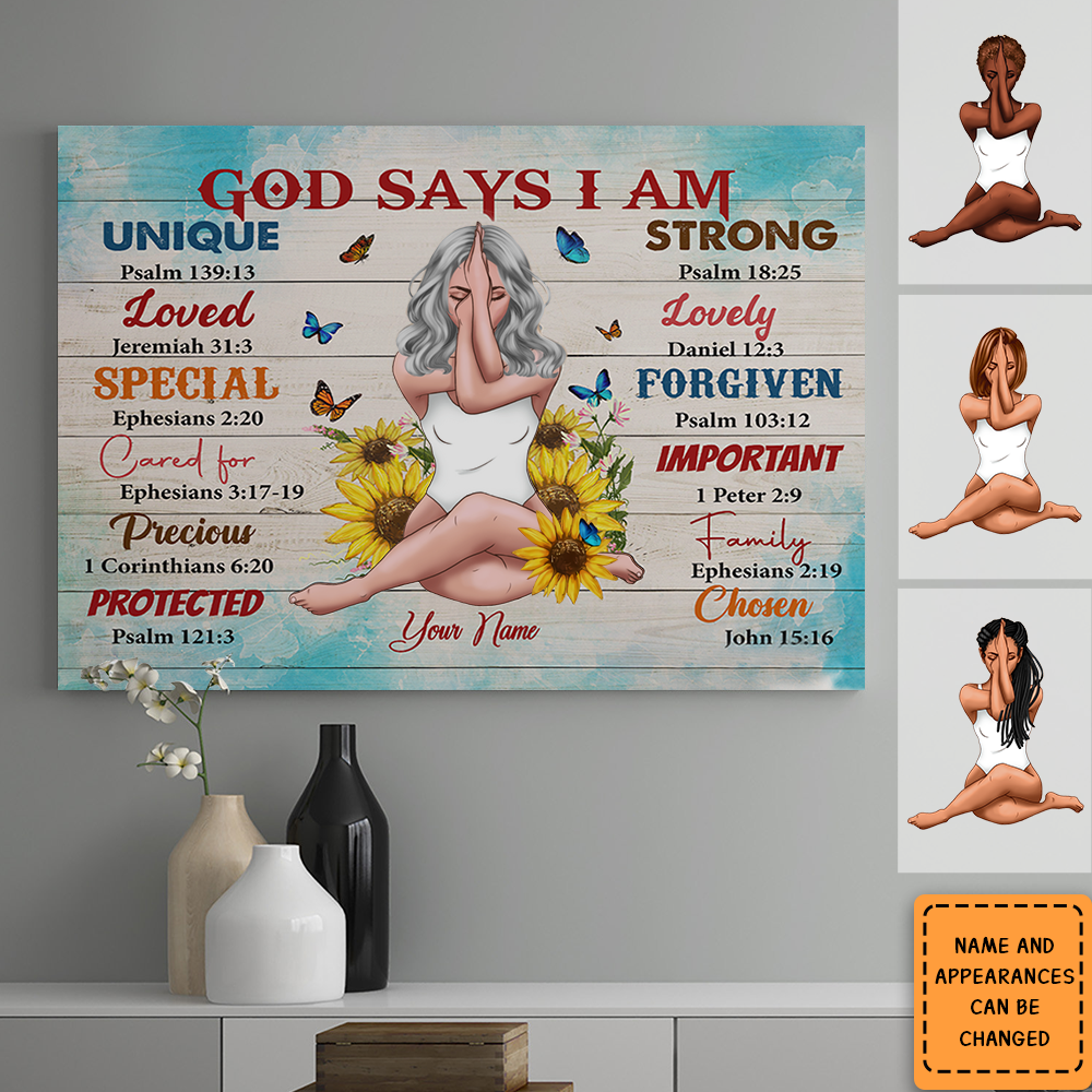 Personalized God Says I Am Canvas Prints