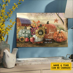 Pumpkins Field, Falling In Love With Jesus, Autumn Canvas Prints,Jesus Landscape