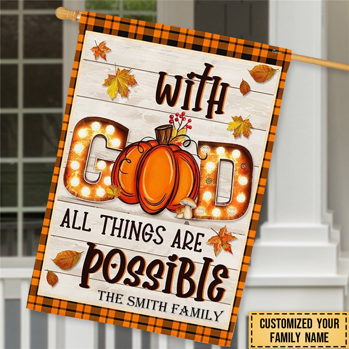 Personalized With God All Things Are Possible Flag