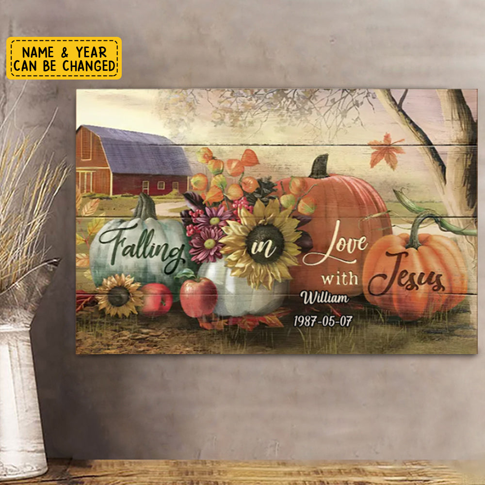 Pumpkins Field, Falling In Love With Jesus, Autumn Canvas Prints,Jesus Landscape