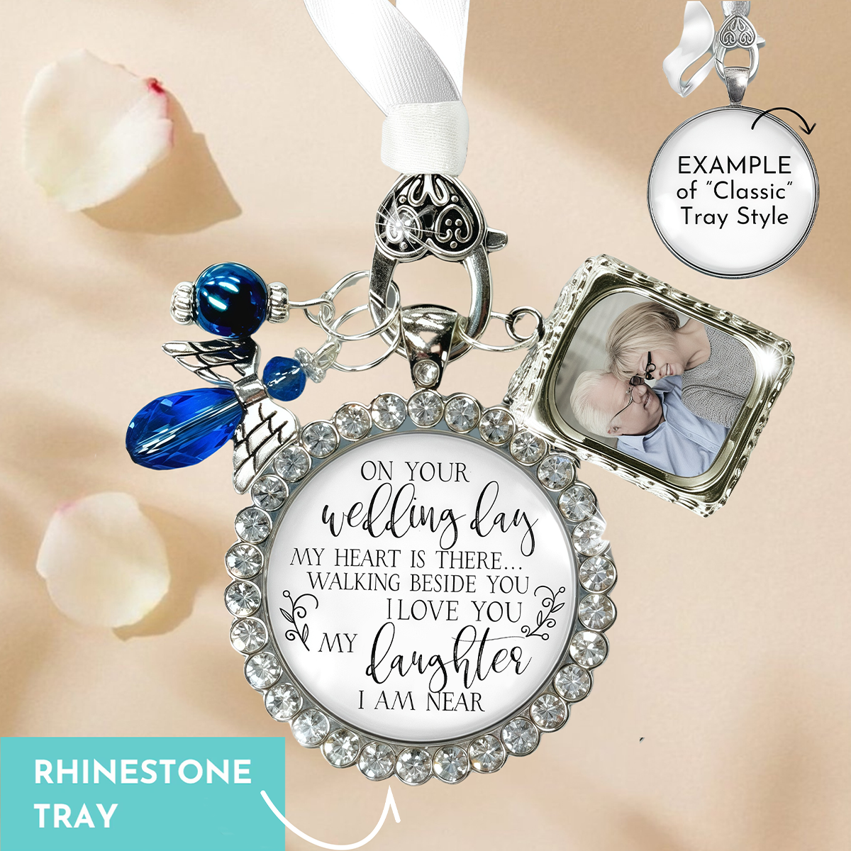 Walking Beside You - Personalized Wedding Bouquet Photo Charm