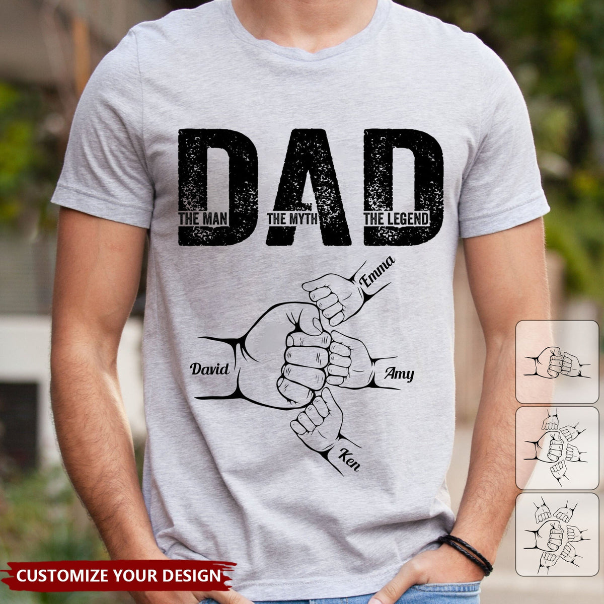 Dad The Man The Myth The Legend - Personalized T-Shirt Father's Day