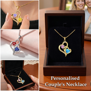 Together Forever - Personalized Birthstone Couple Necklace