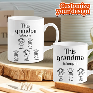 This Grandpa Grandma Belongs to Personalized Mug with Grandchildren Names