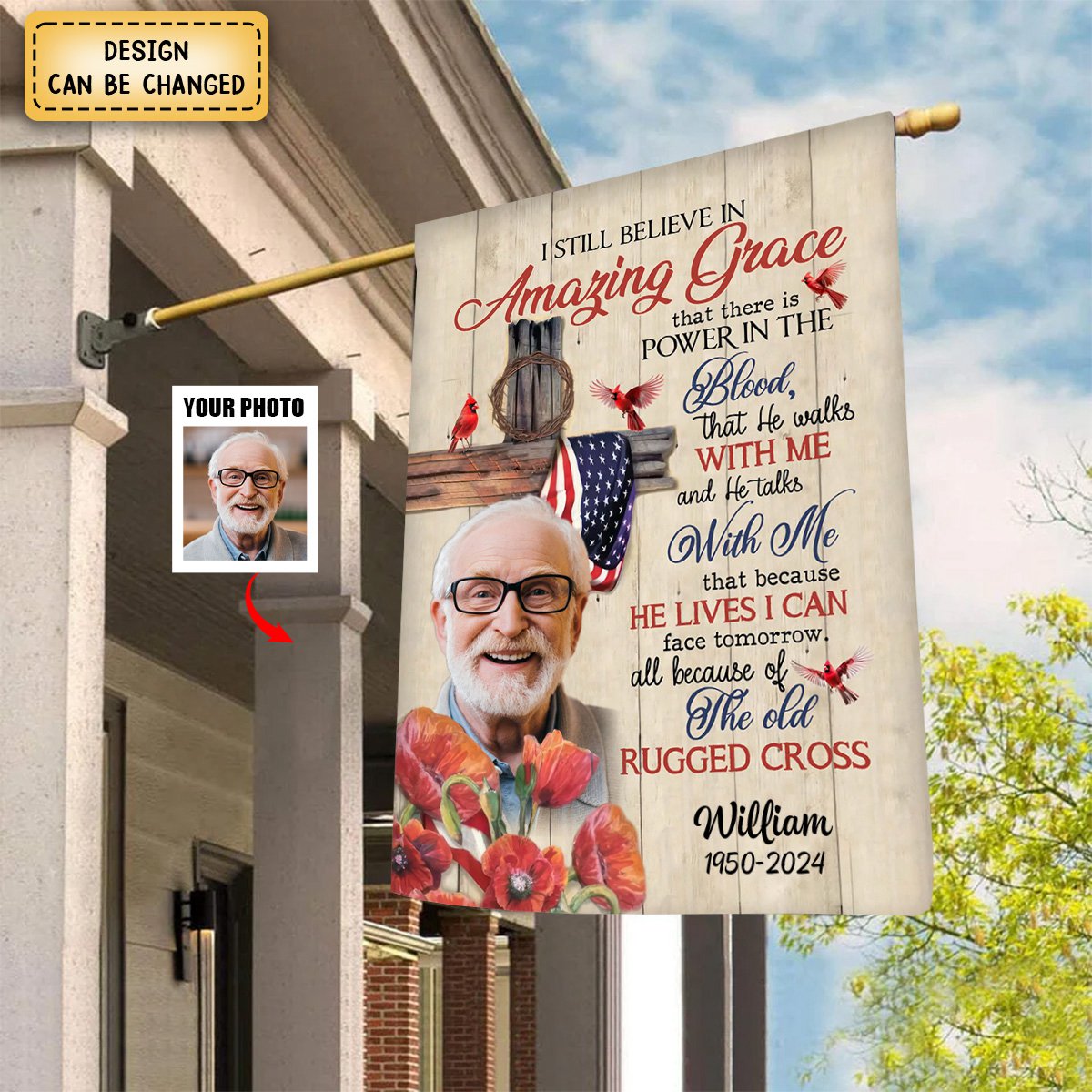 KISSFAITH-I Still Believe In Amazing Grace - Personalized Flag