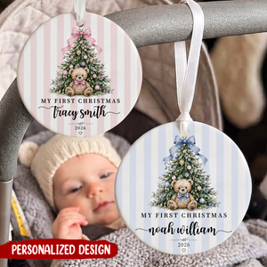 Personalized Baby  First Christmas Ornament With Baby Name