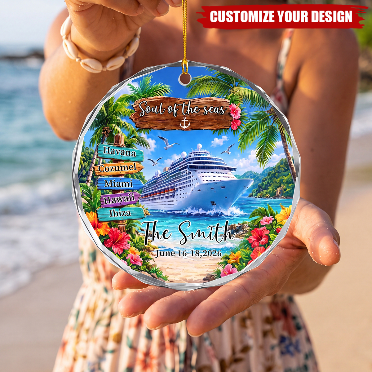 Personalized Cruise Vacation Ornament 2026, Travel Keepsake Gift