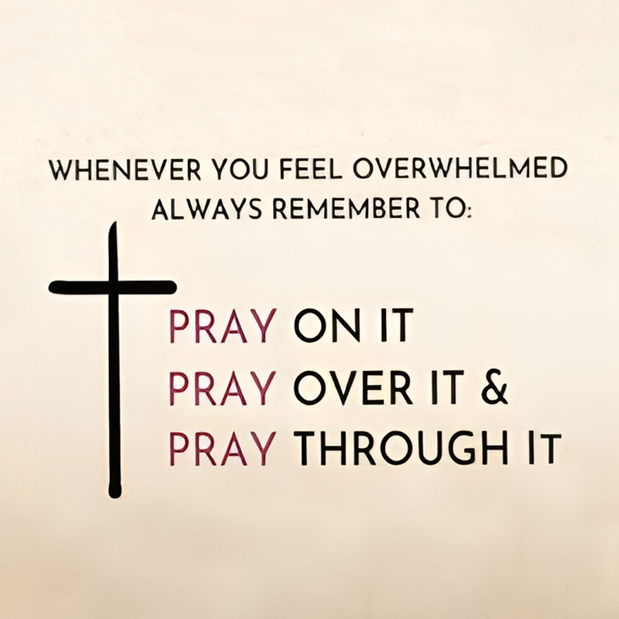 KISSFAITH-Pray Through It Minimalist Cross Ring - Religious Ring For Women