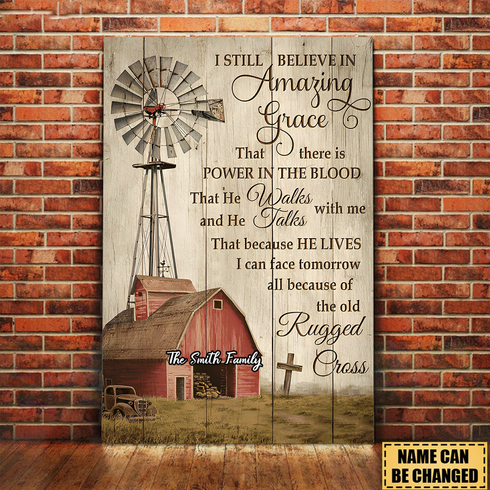 Personalized Windmills Amazing Grace Canvas Wall Art