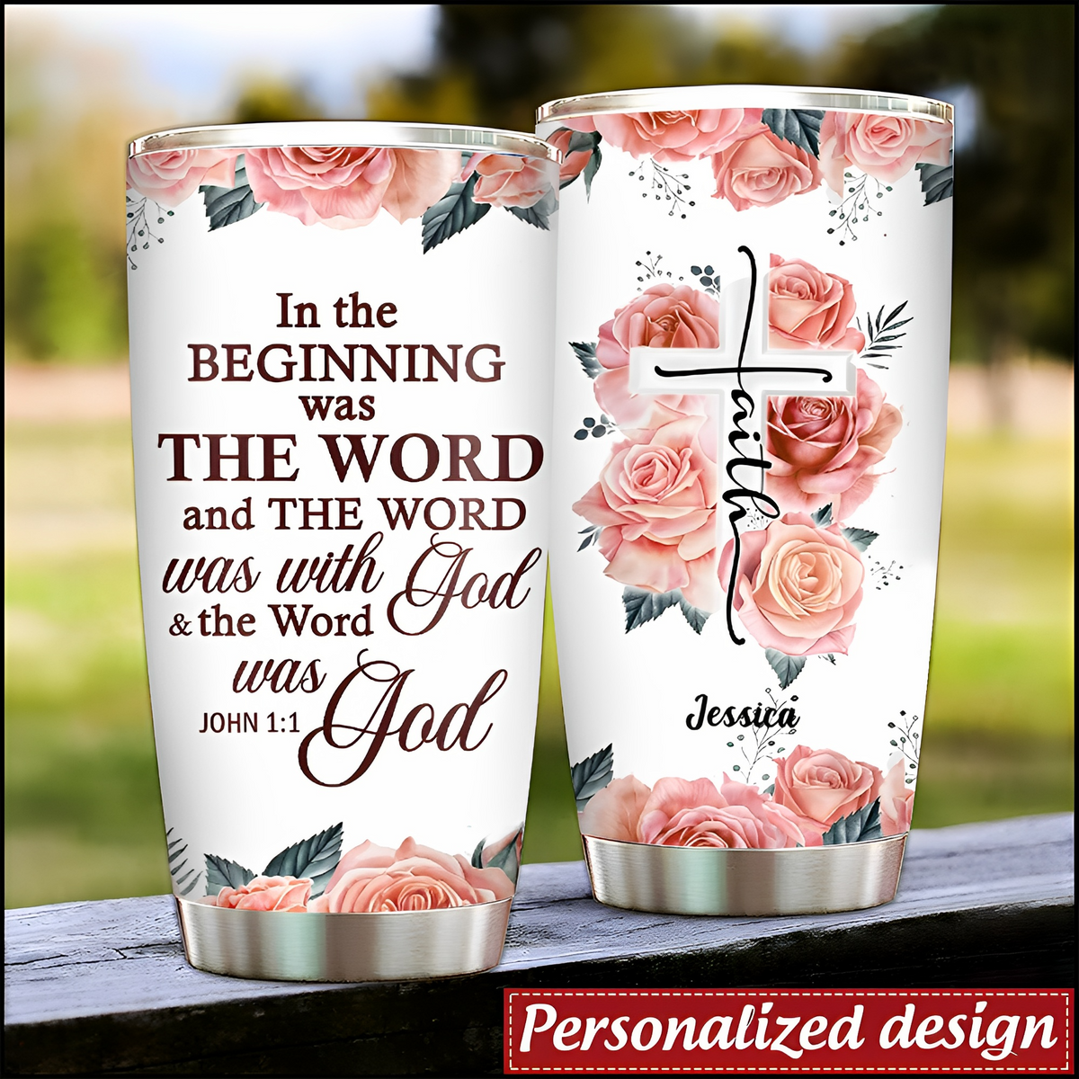 In The Beginning Was The Word-Christian Bible Verse Personalized Tumbler