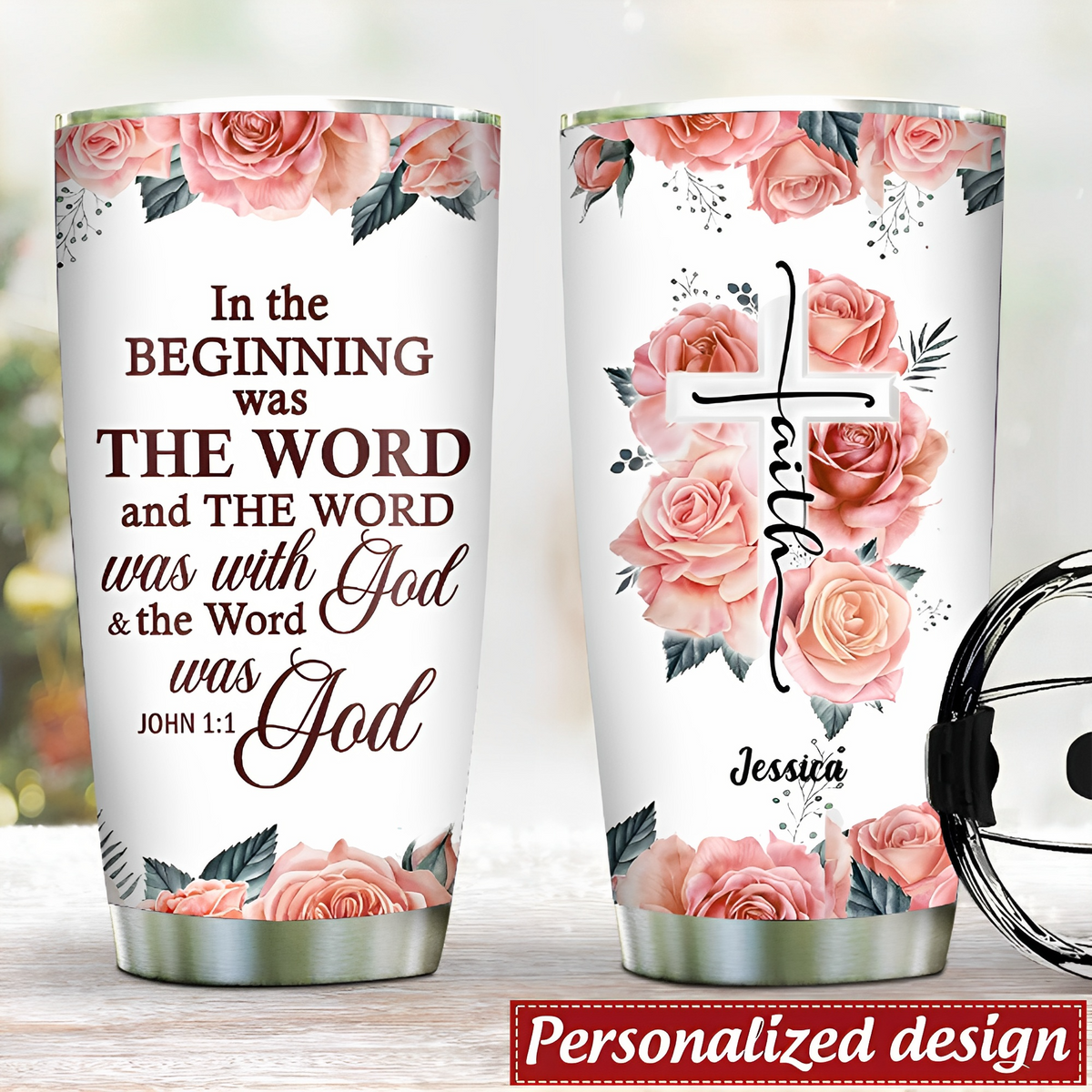 In The Beginning Was The Word-Christian Bible Verse Personalized Tumbler