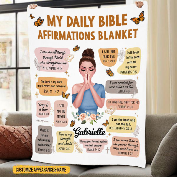 Personalized Blanket Christian Bible Verse Affirmations kissfaith