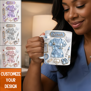 Personalized Nurse Mug with Name, RN Gift, Nurse Appreciation Coffee Mug