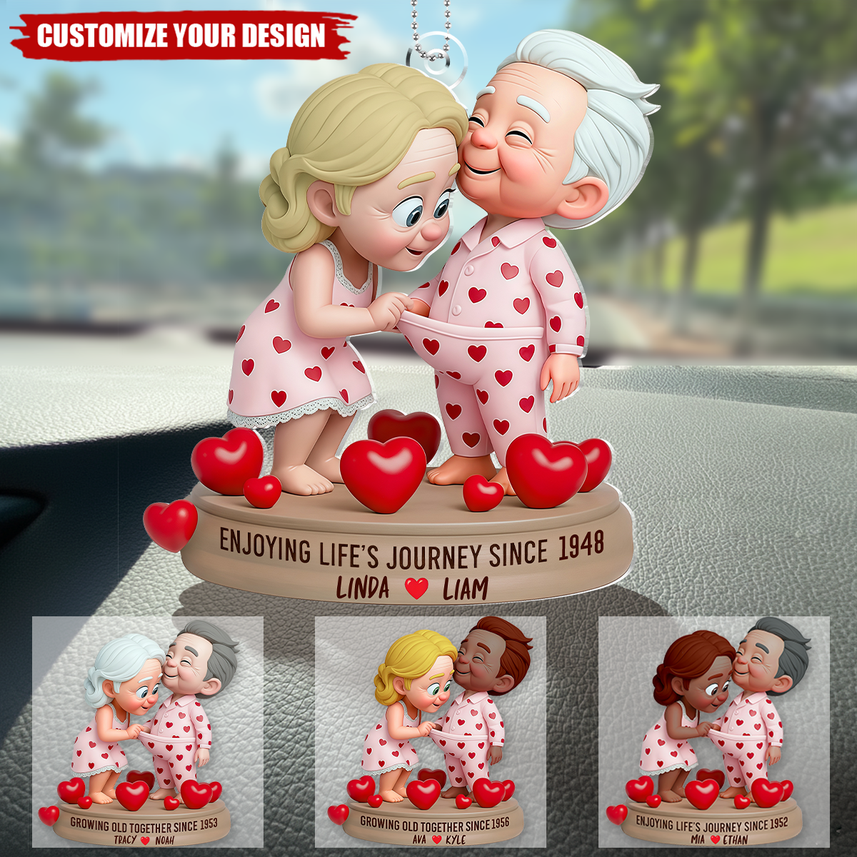 Growing Old Together, Custom Funny Couple Ornament