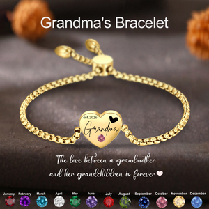 Personalized Mom Est Birthstone Bracelet, Gift for New Mom Grandma