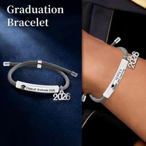 Personalized Graduation Braided Rope Bracelet, Class of 2026