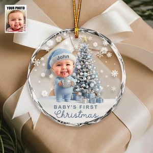 Baby’s First Christmas Ornament - Personalized Glass Keepsake