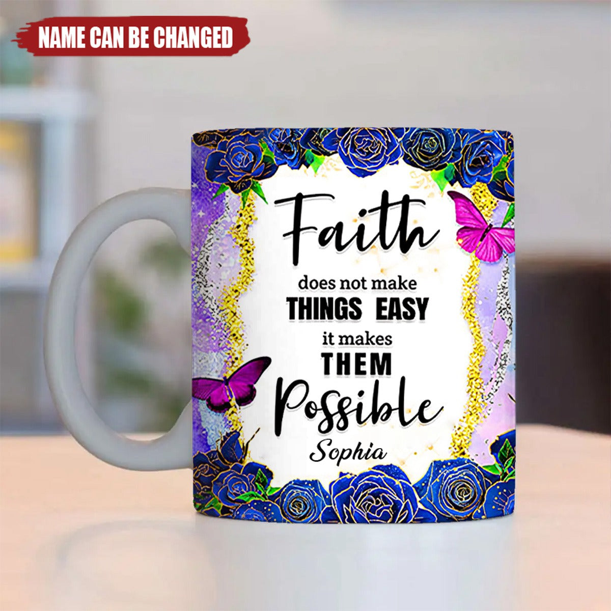 KISSFAITH-Faith Makes Them Possible Personalized Mug