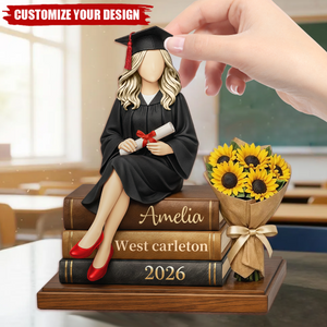 Personalized Graduation Wooden Block, Custom Name Grad Gift, Class of 2026