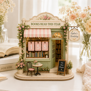 Custom Books Read Counter, Vintage Reading Plaque, Floral Book Lover Gift