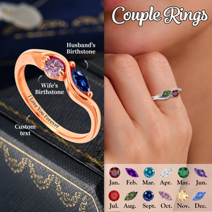 Personalized Birthstone Promise Ring For Couple