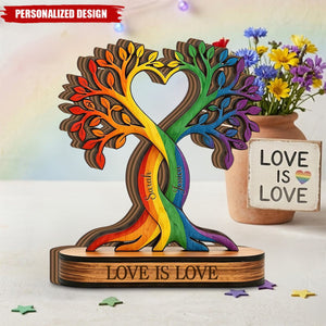 Personalized Pride Month Wooden Plaque, LGBTQ Tree Of Life Gift