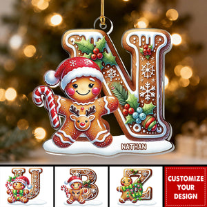 Gingerbread Man Alphabet - Personalized  Acrylic Ornament