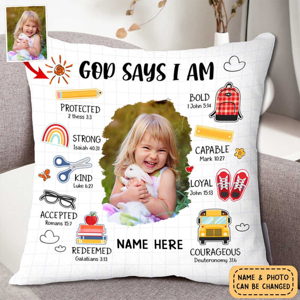 Personalized God Says I Am Back To School Pillowcase - Gift For Kids