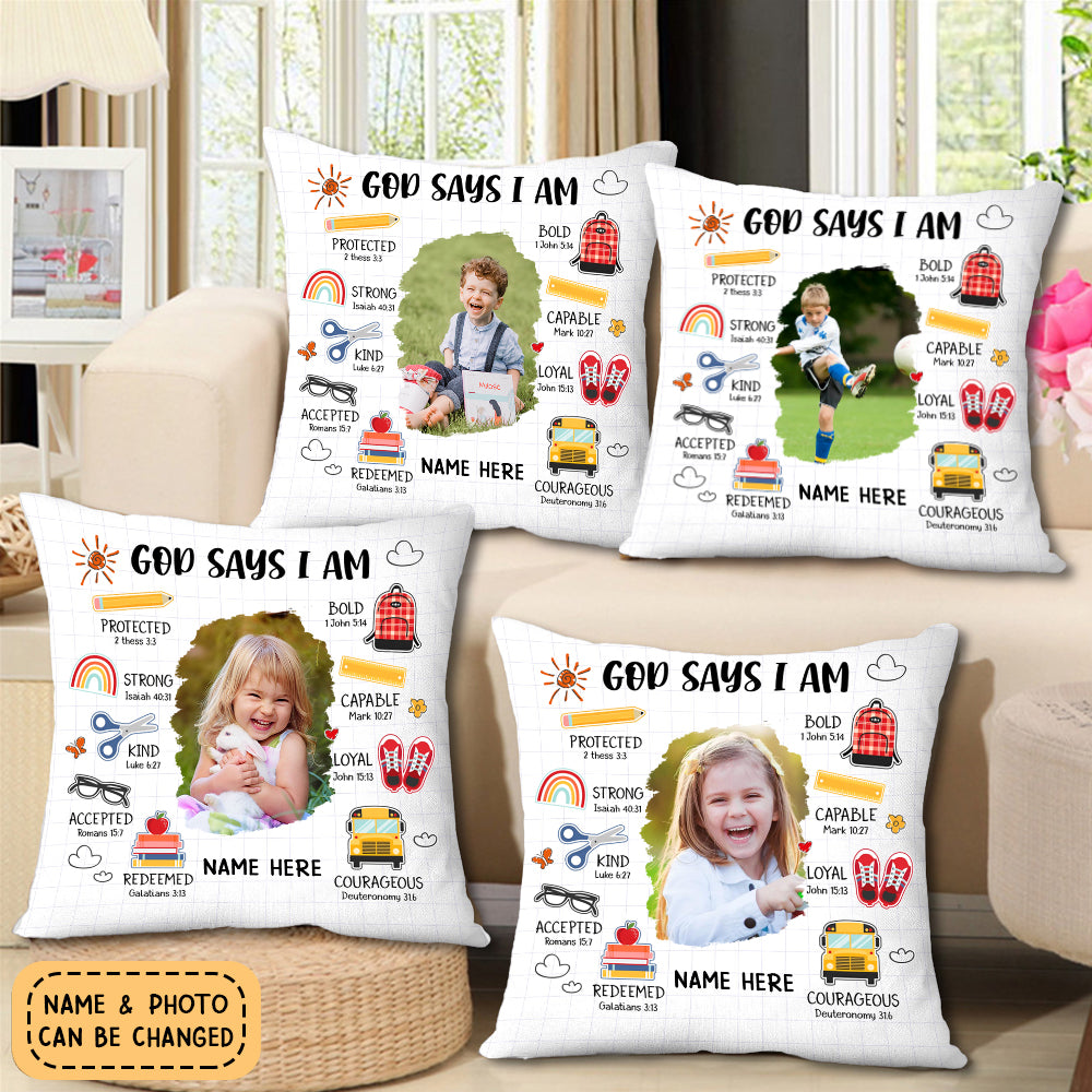 Personalized God Says I Am Back To School Pillowcase - Gift For Kids