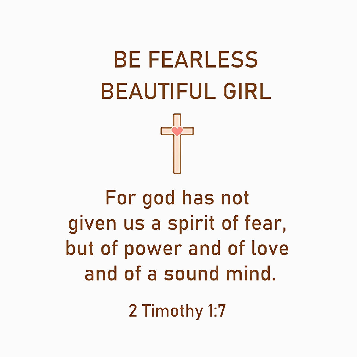 KISSFAITH-For God Has Not Given Us A Spirit Of Fear Enamel Cross Heart Ring