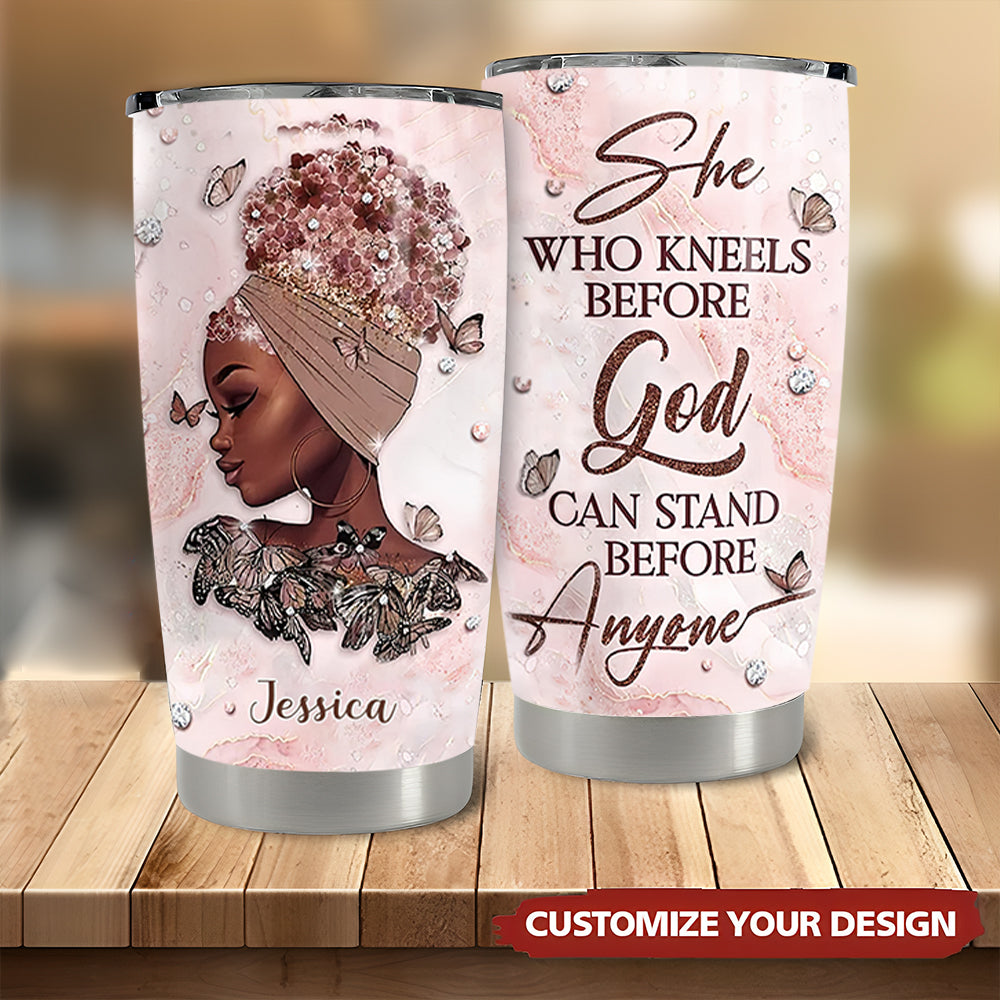 Personalized Black Queen Tumbler Faith Black Women Girl Bible Gift