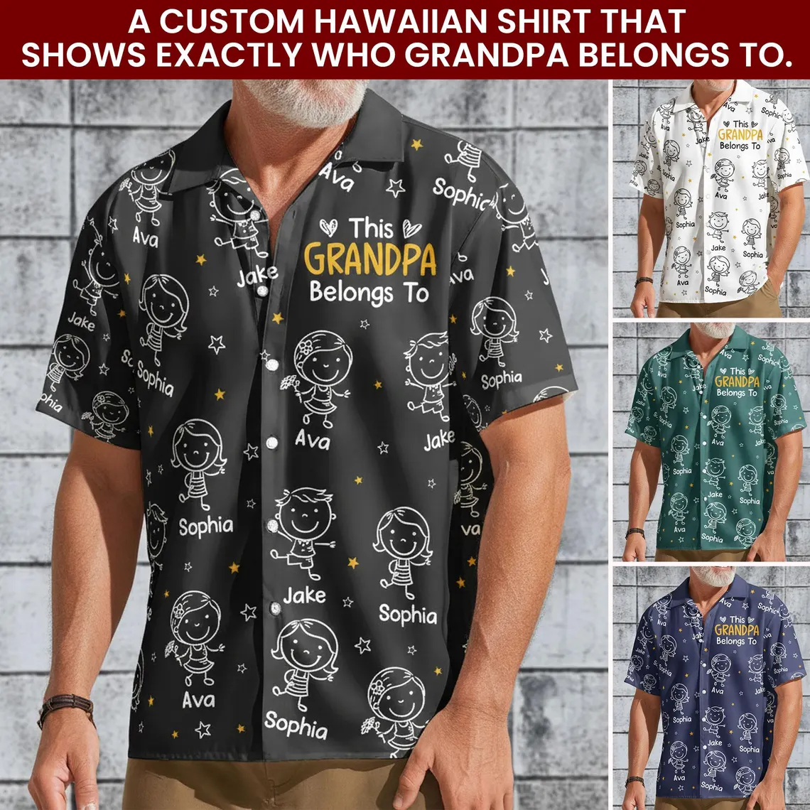 This Grandpa Belongs To- Personalized Hawaiian Shirt