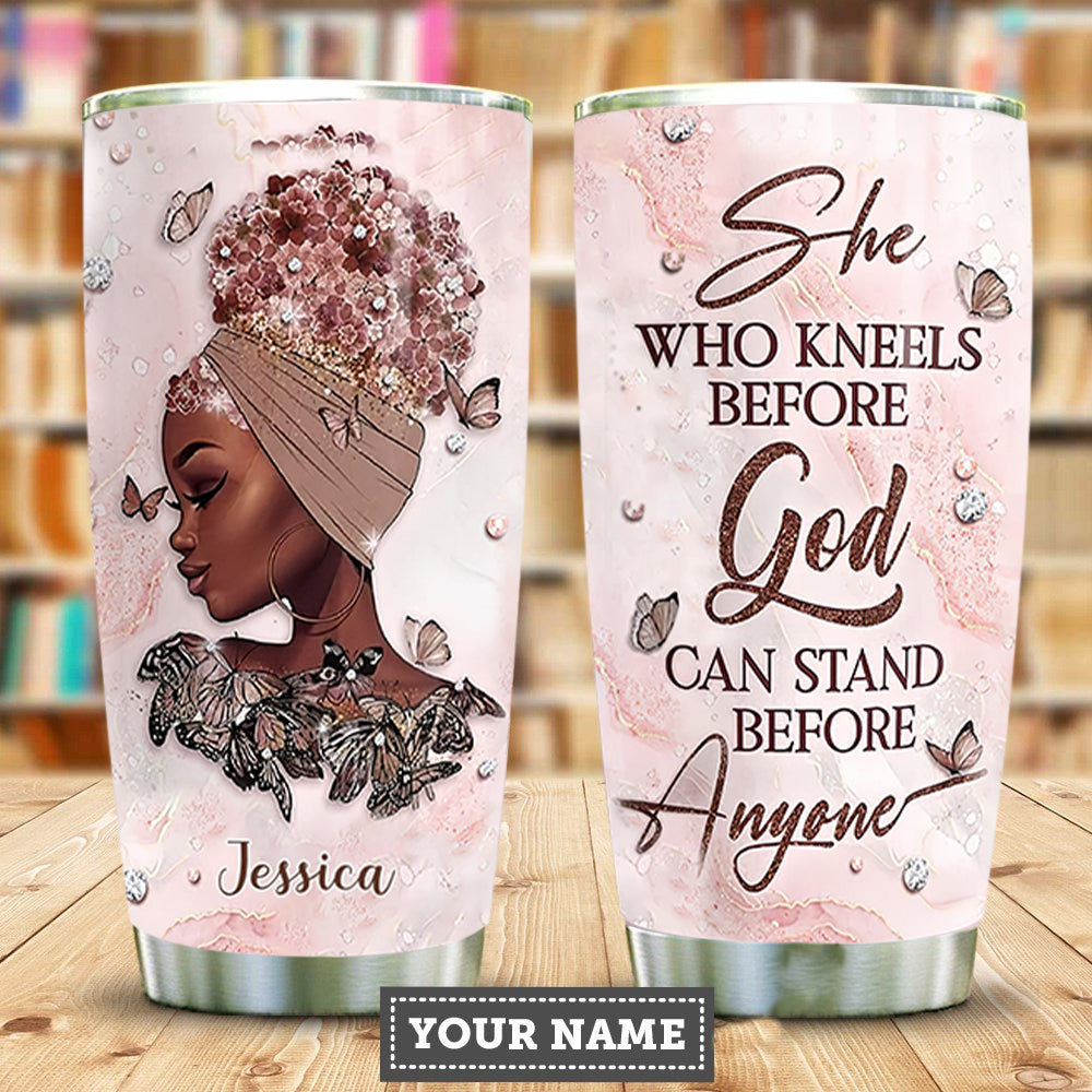 Personalized Black Queen Tumbler Faith Black Women Girl Bible Gift