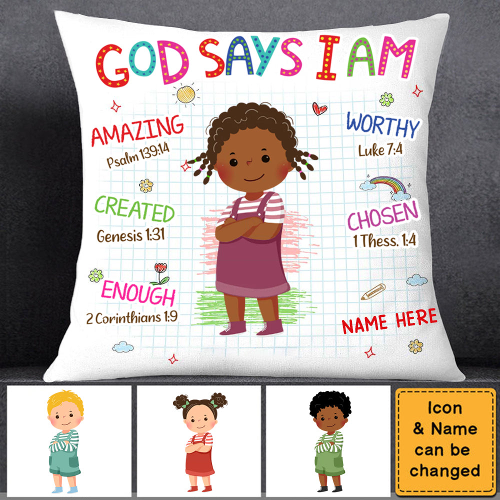 Gift For Grandkids - Personalized God Says I Am Pillowcase