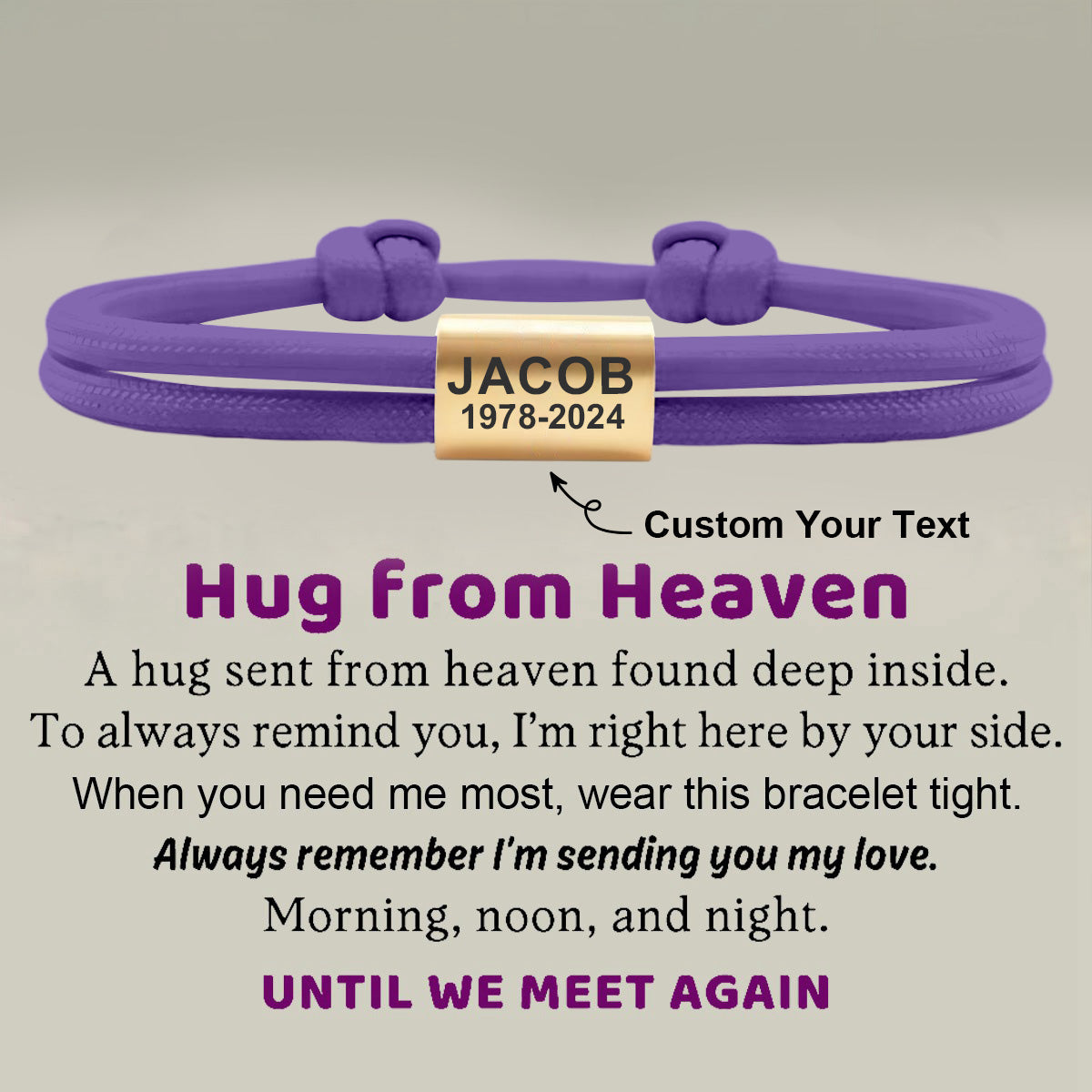 Personalized Custom Text Unisex Bracelet  - Gift For Valentine's Day