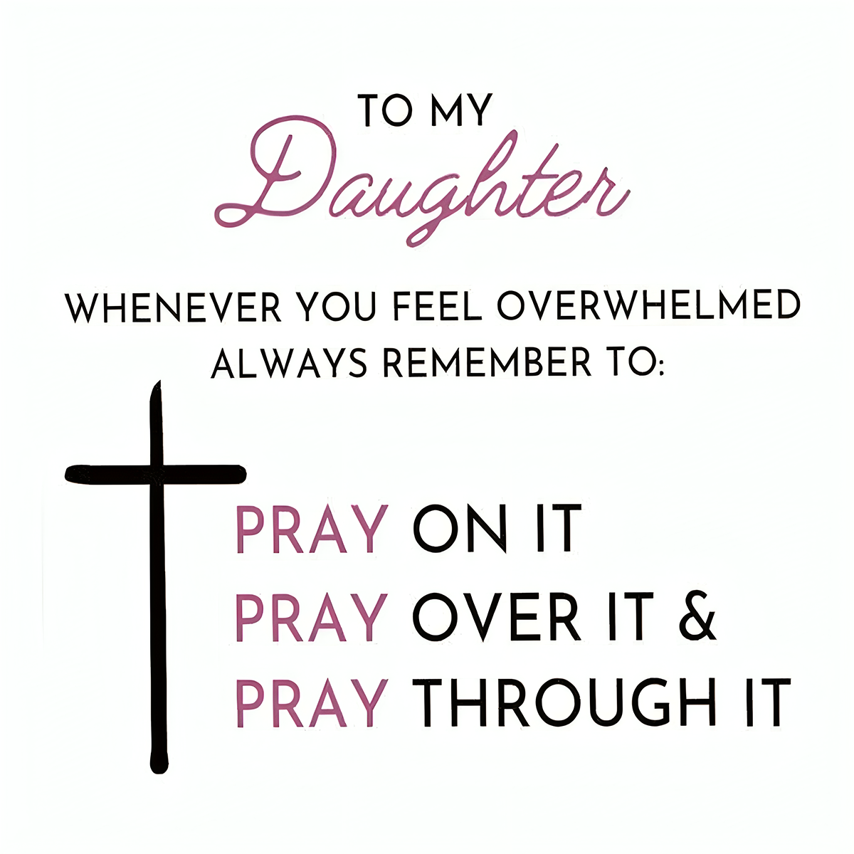 KISSFAITH-To My Daughter,Sterling Silver Double Cross Adjustable Ring