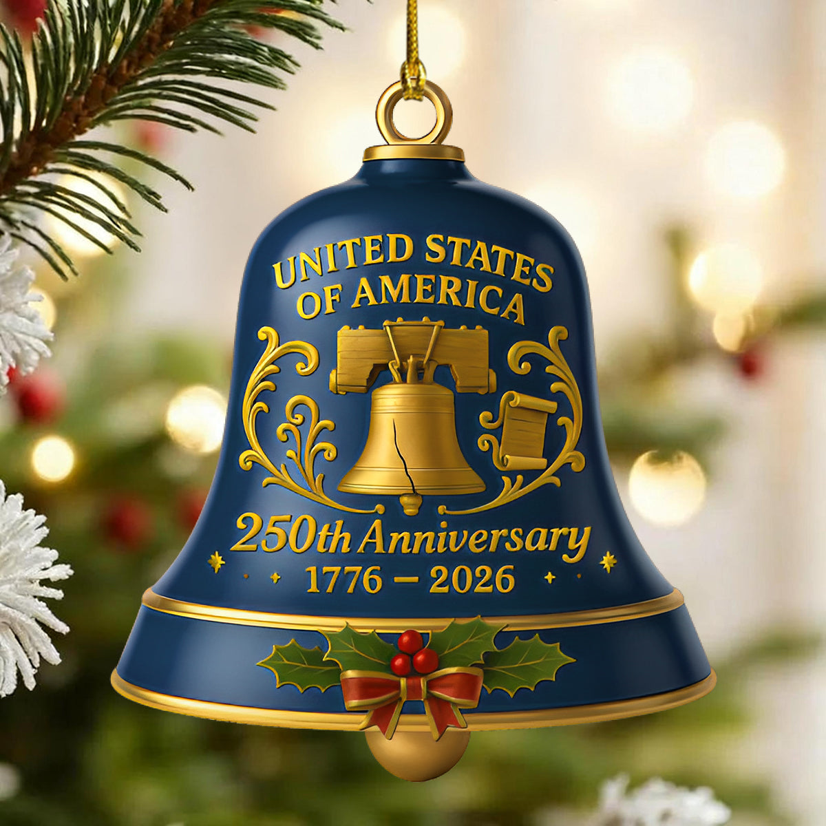 USA 250th Anniversary Acrylic Ornament Patriotic Holidays Gift