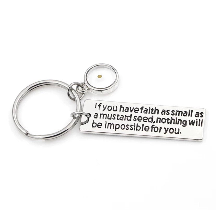 KISSFAITH- Faith Like a Mustard Seed Keychain, Matthew 17:20