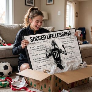 Soccer Life Lessons Canvas & poster, Personalized Soccer Girl Gift