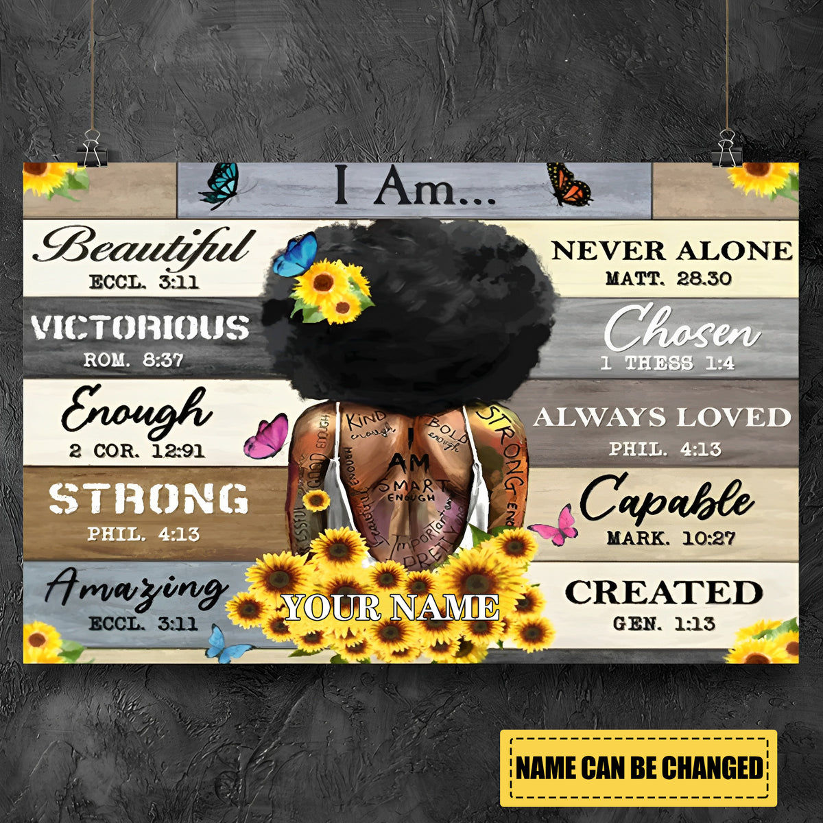 Personalized canvas poster, custom name god says you are Horizontal Po ...