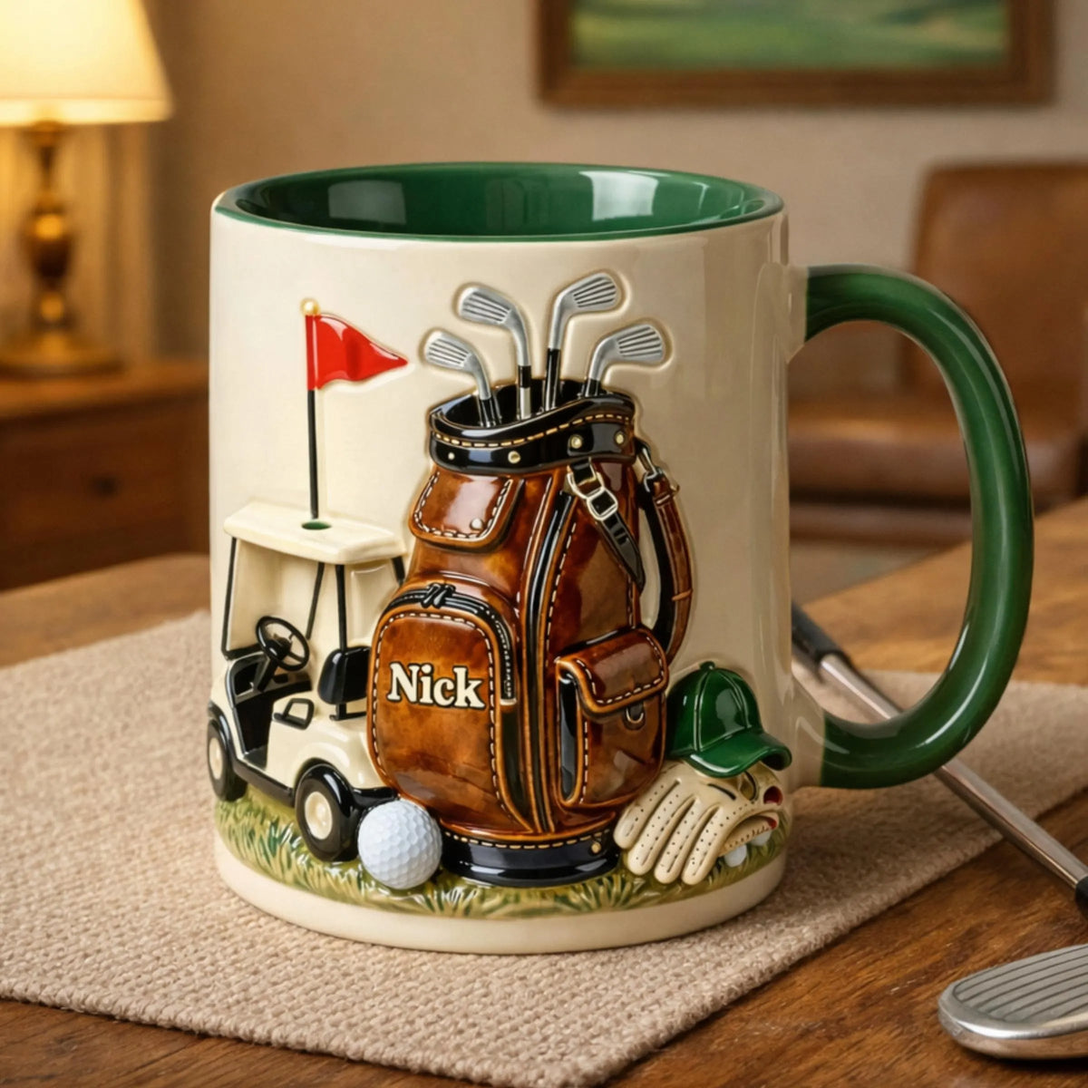 Personalized Golf Mug, On The Course Coffee Mug, Golfer Gift