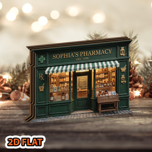 Personalized Pharmacy Apothecary Store Wooden Block, Gift For Pharmacist