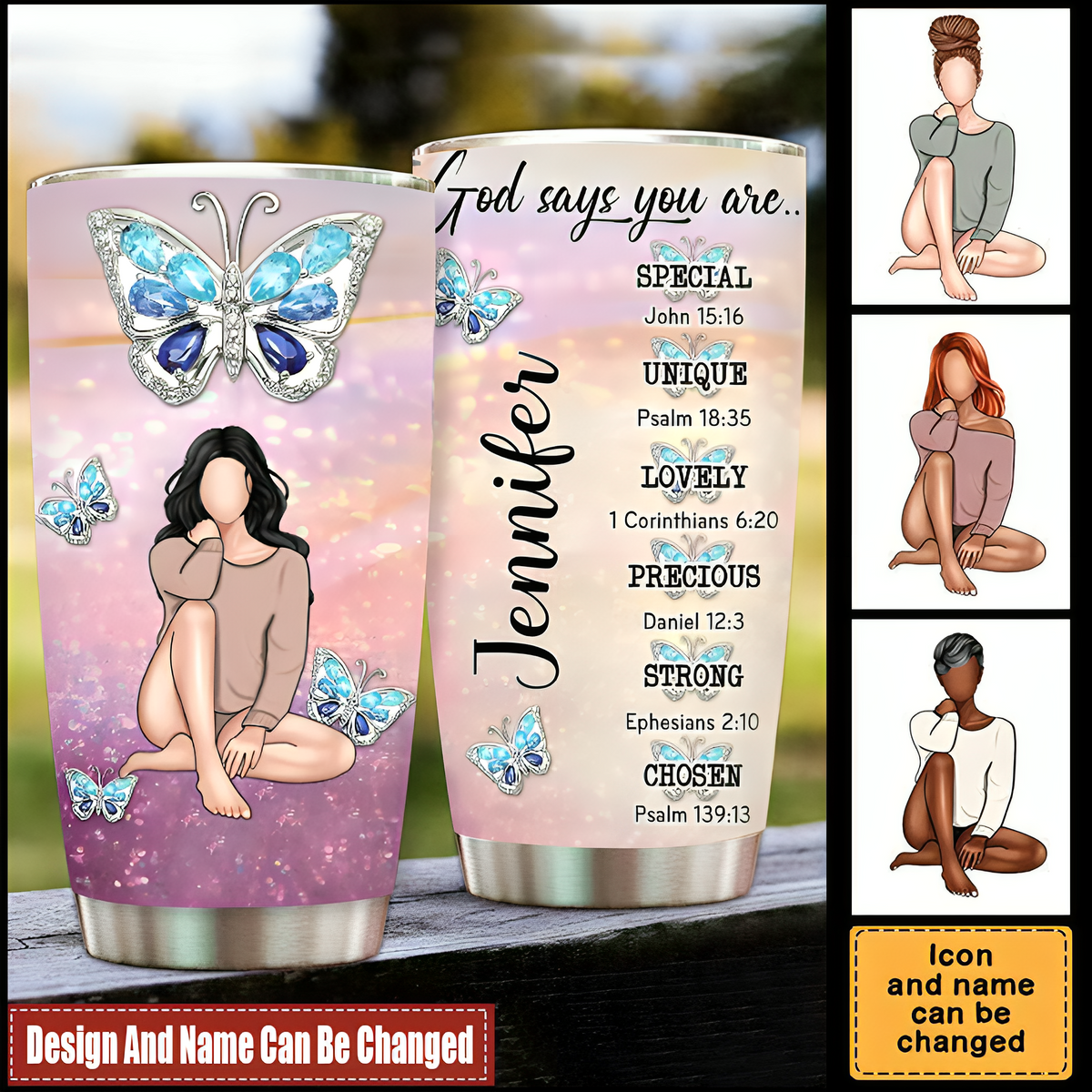 Personalized Christian Tumbler- Cross Jewelry for Ladies Christian Gift