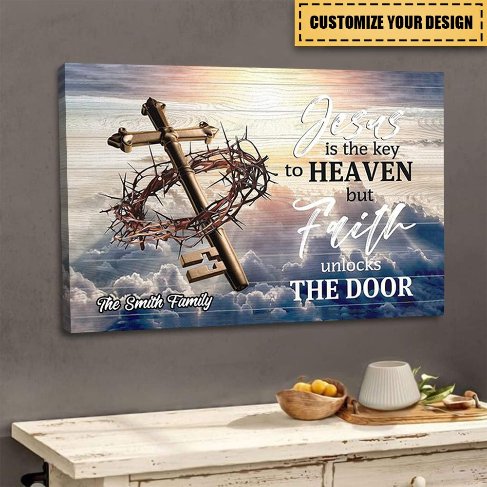 Jesus Is The Key To Heaven - Personalized Canvas
