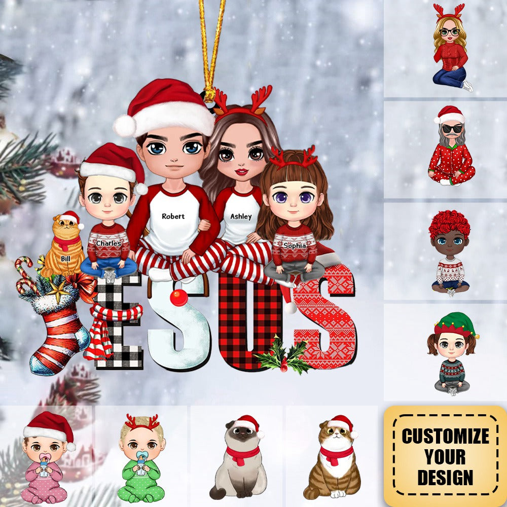 We Are Love Jesus In My Family -Personalized Christmas Ornament