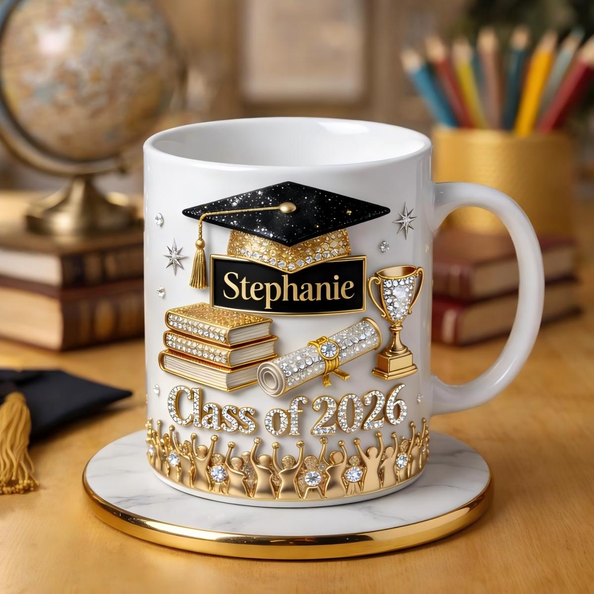 Personalized Graduation Mug Class of 2026, Gift for Her Him