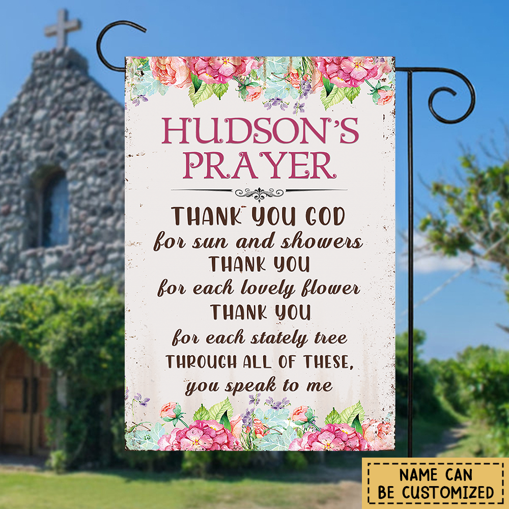 Personalized Gardener's Prayer Garden Flag