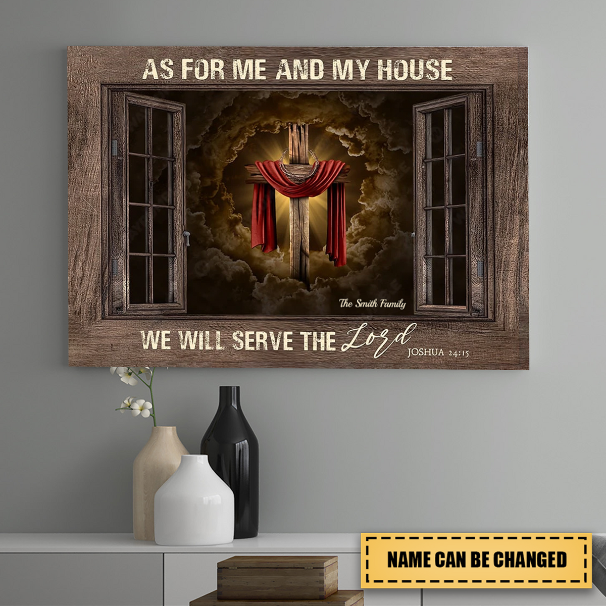 As For Me And My House We Will Serve The Lord - Personalized Canvas