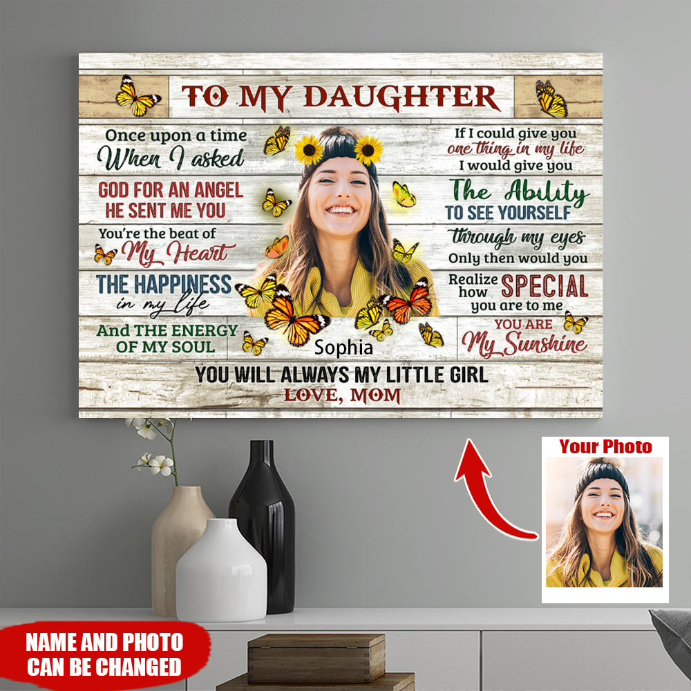 Personalized To My Daughter Sunflower Poster